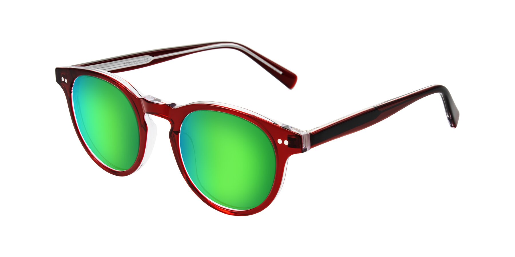 Angle of Ovaldo in Wine/Clear with Green Mirrored Lenses