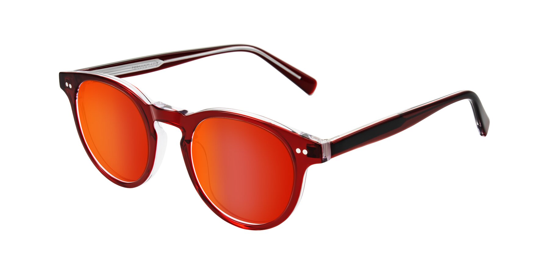 Angle of Ovaldo in Wine/Clear with Red Gold Mirrored Lenses