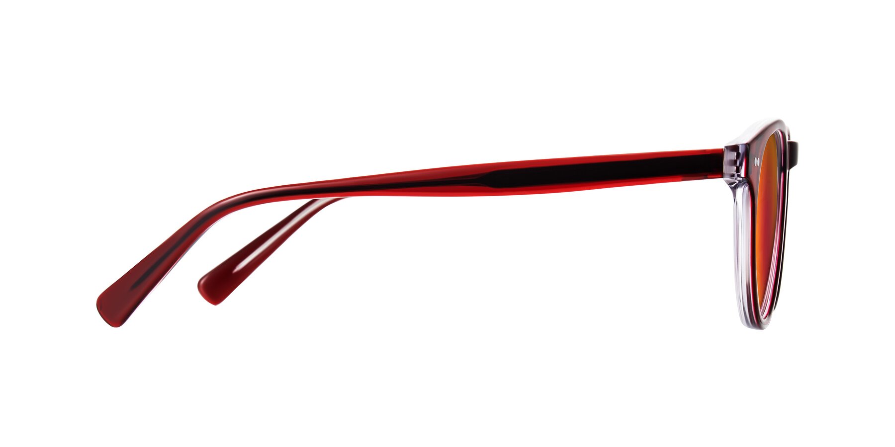 Side of Ovaldo in Wine/Clear with Red Gold Mirrored Lenses