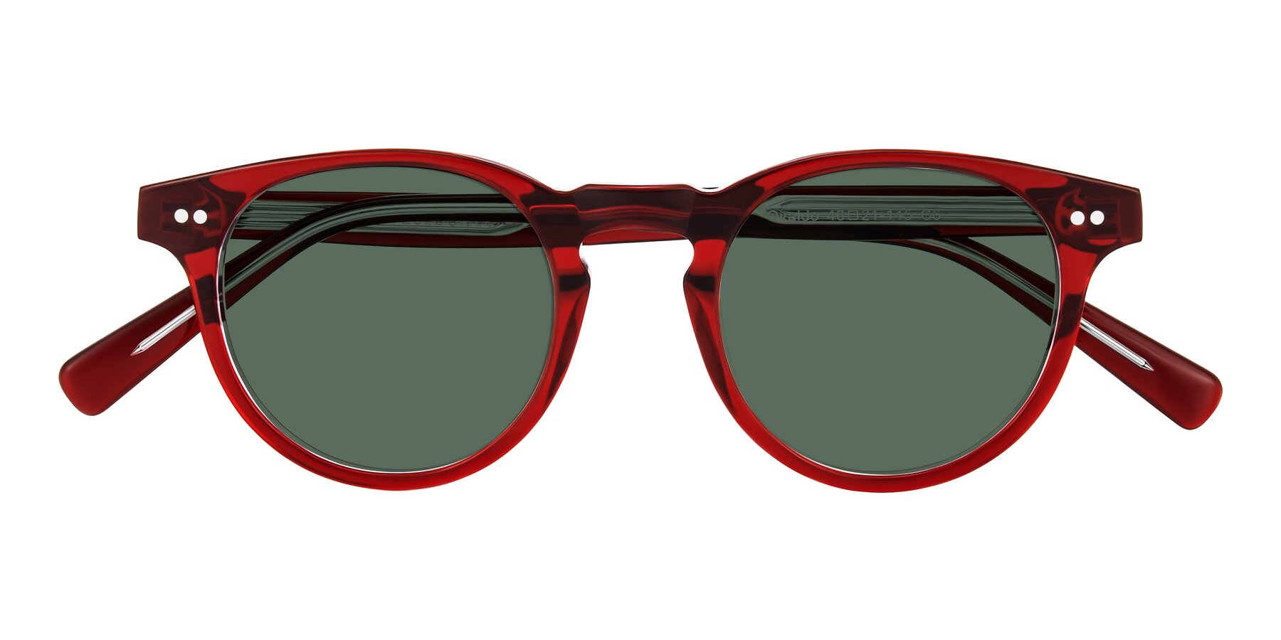 Folded Front of Ovaldo in Wine/Clear with Green Polarized Lenses