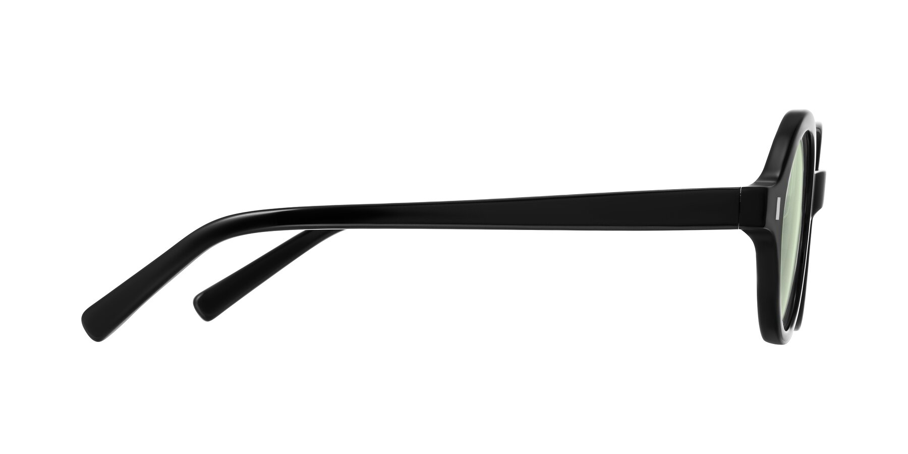 Side of Lozada in Black with Light Green Tinted Lenses