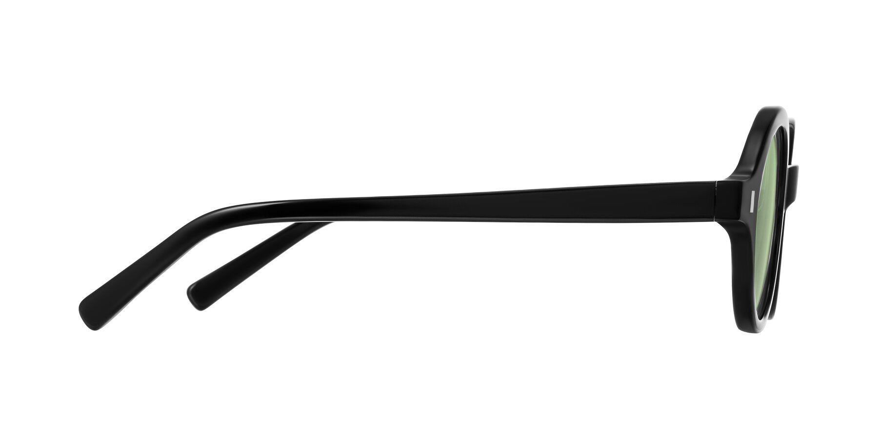 Side of Lozada in Black with Medium Green Tinted Lenses