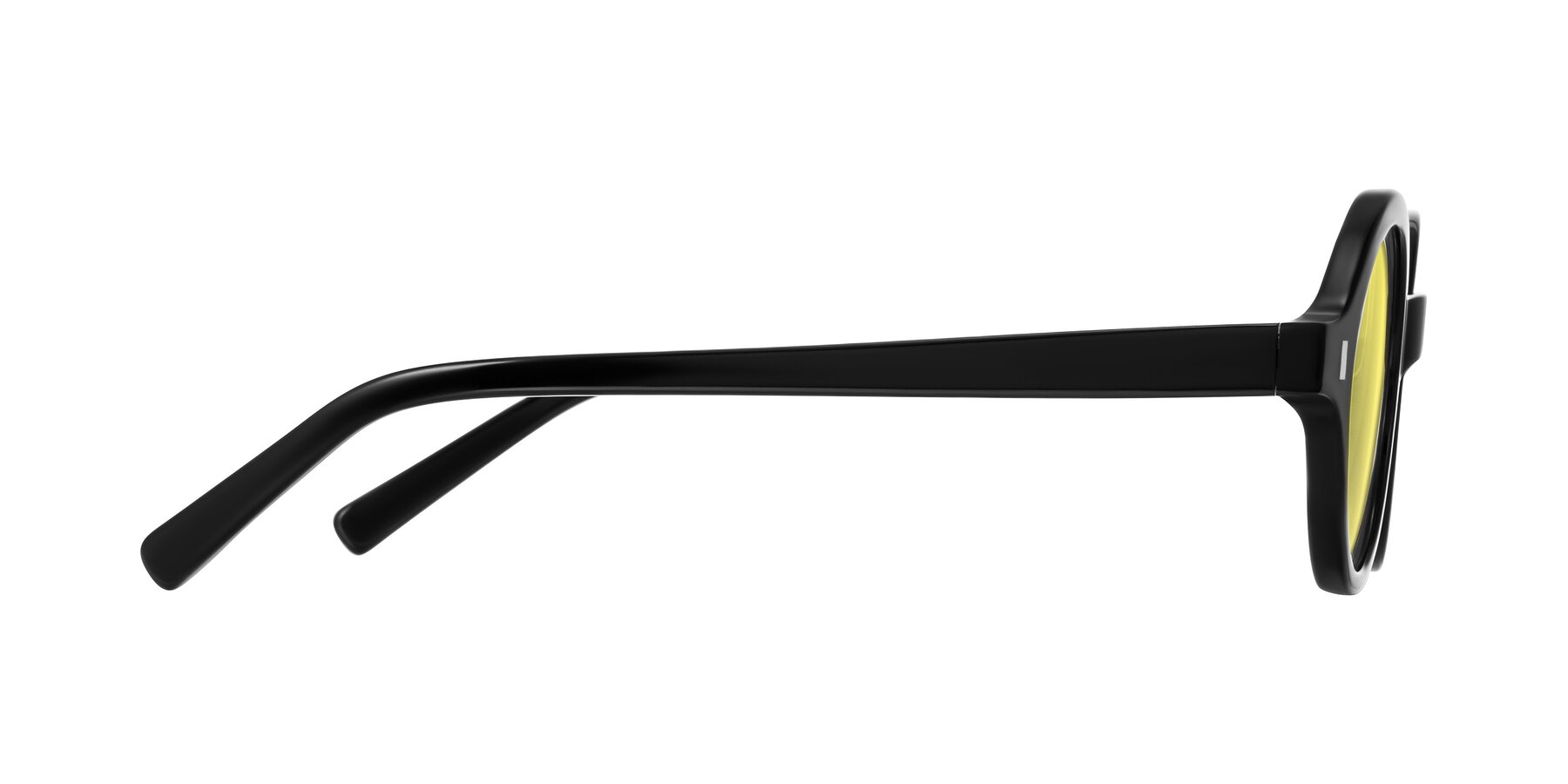 Side of Lozada in Black with Medium Yellow Tinted Lenses