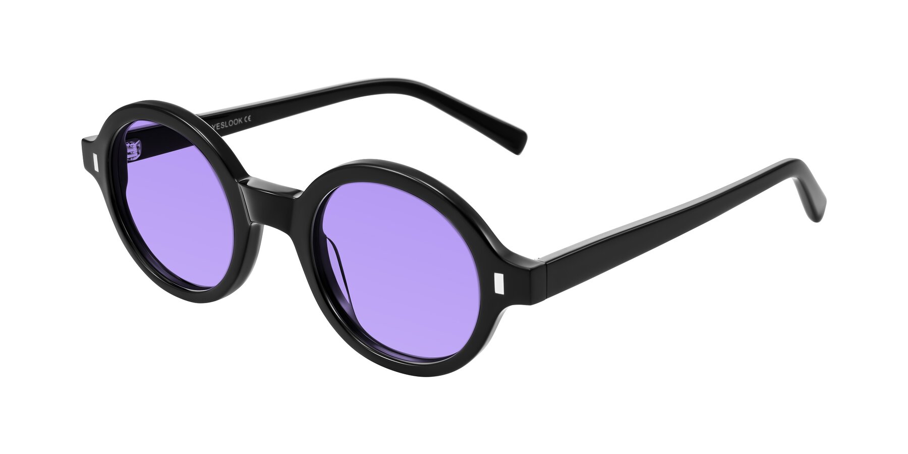 Angle of Lozada in Black with Medium Purple Tinted Lenses