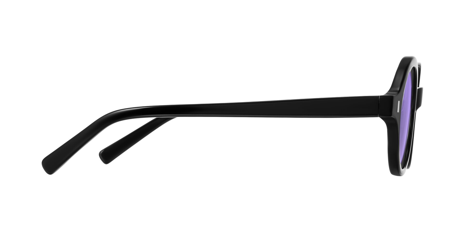 Side of Lozada in Black with Medium Purple Tinted Lenses
