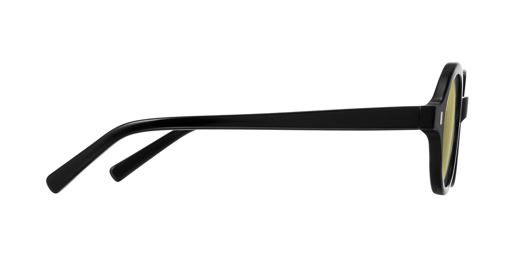 Side of Lozada in Black with Medium Champagne Tinted Lenses