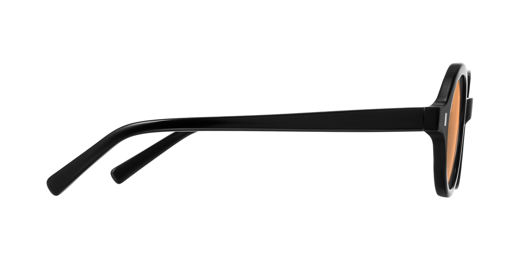 Side of Lozada in Black with Medium Orange Tinted Lenses