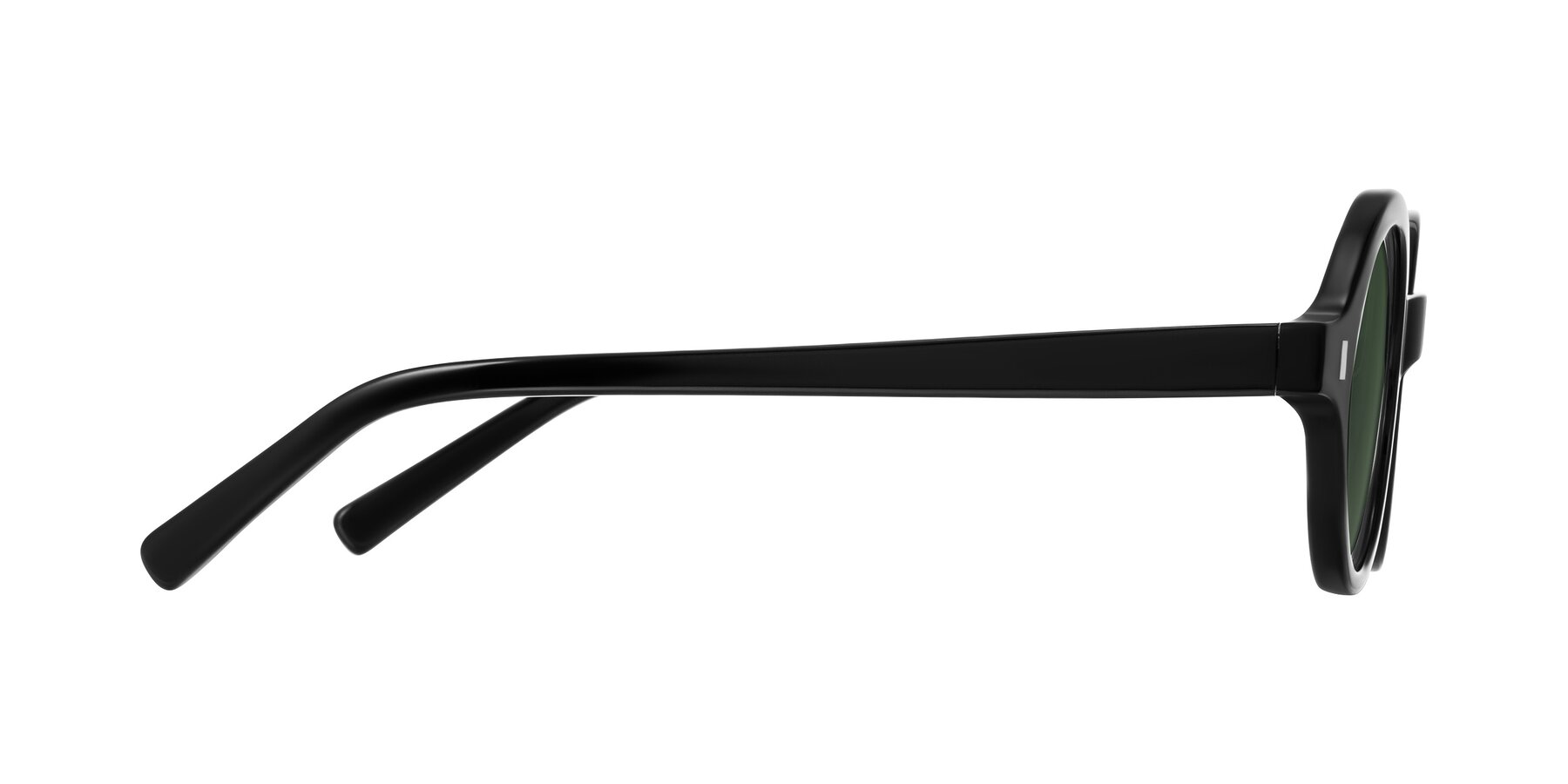Side of Lozada in Black with Green Tinted Lenses