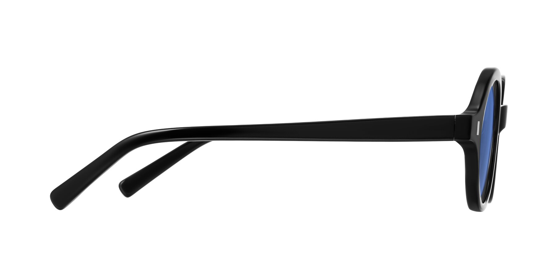 Side of Lozada in Black with Blue Tinted Lenses