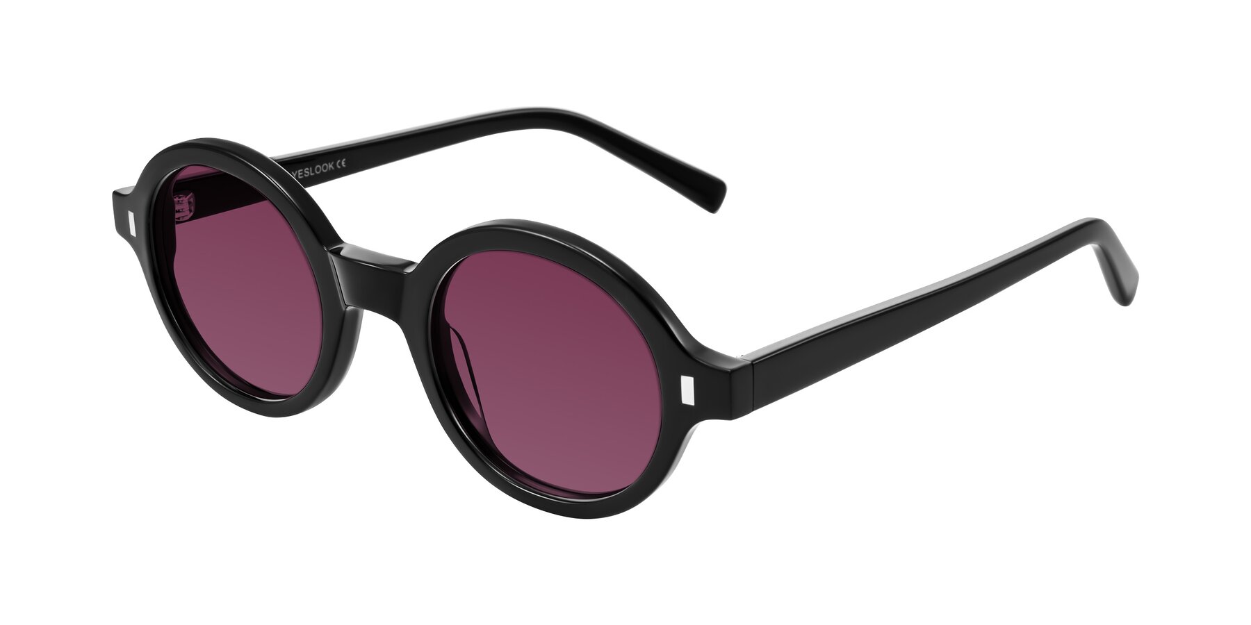 Angle of Lozada in Black with Wine Tinted Lenses
