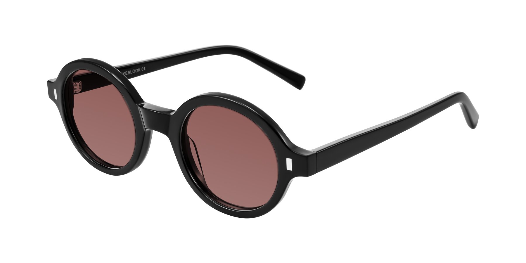 Angle of Lozada in Black with Garnet Tinted Lenses