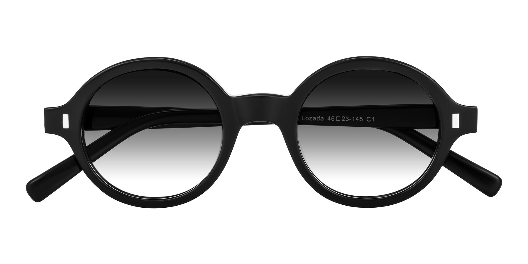 Folded Front of Lozada in Black with Gray Gradient Lenses
