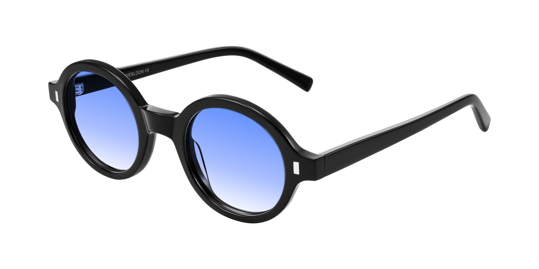 Angle of Lozada in Black with Blue Gradient Lenses