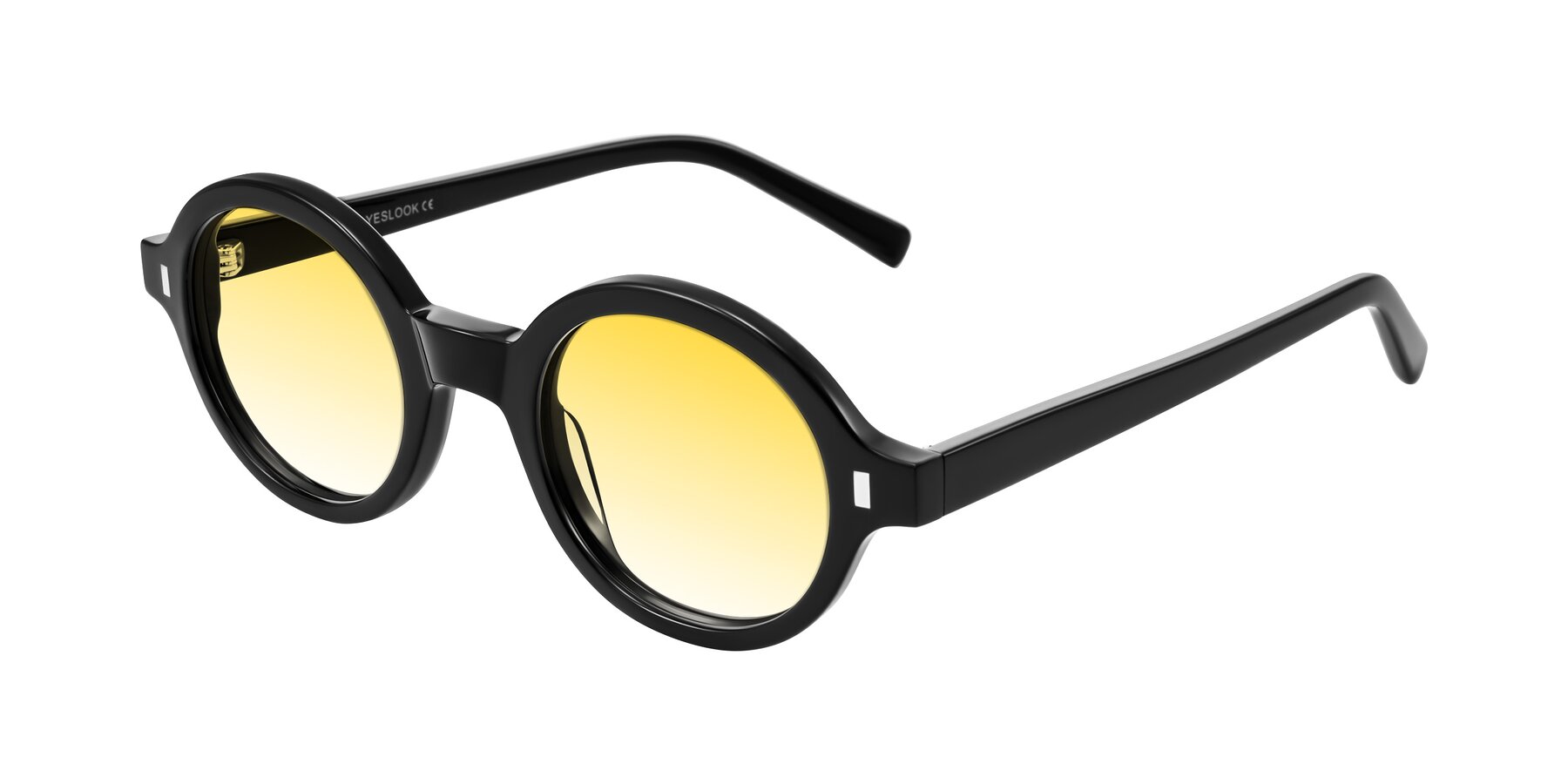 Angle of Lozada in Black with Yellow Gradient Lenses