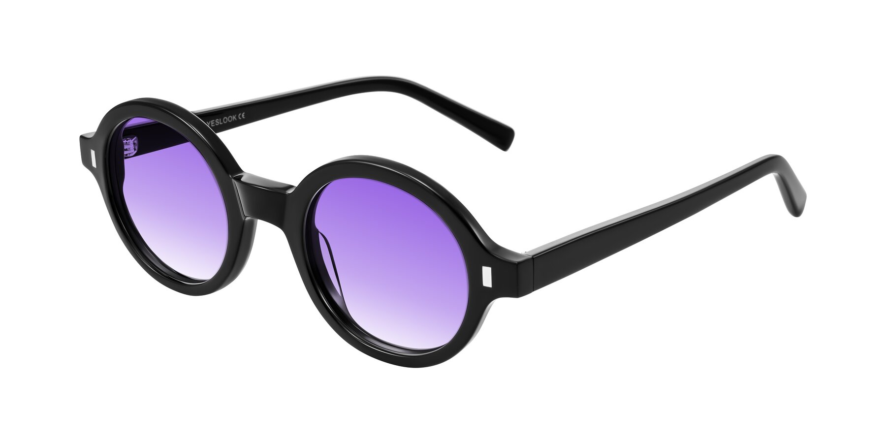 Angle of Lozada in Black with Purple Gradient Lenses