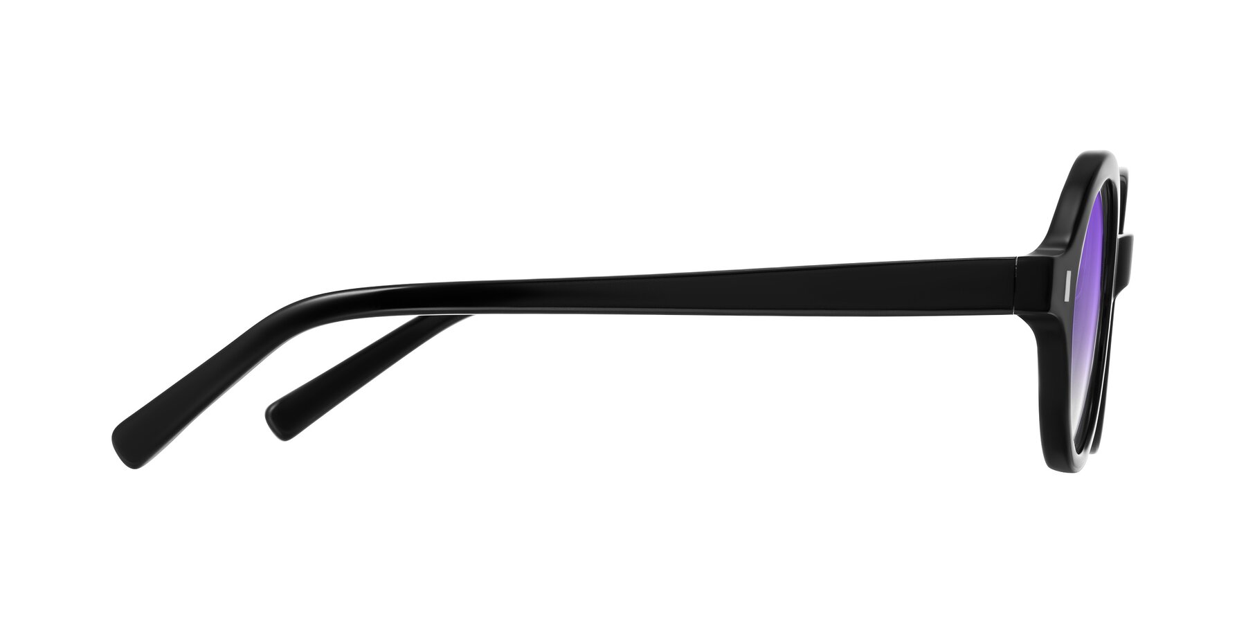 Side of Lozada in Black with Purple Gradient Lenses