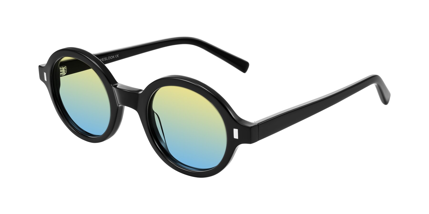 Angle of Lozada in Black with Yellow / Blue Gradient Lenses