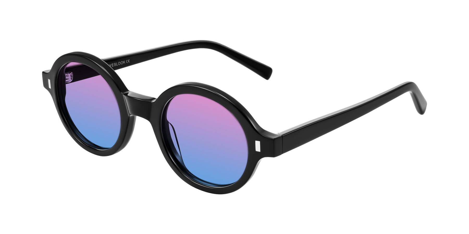 Angle of Lozada in Black with Pink / Blue Gradient Lenses
