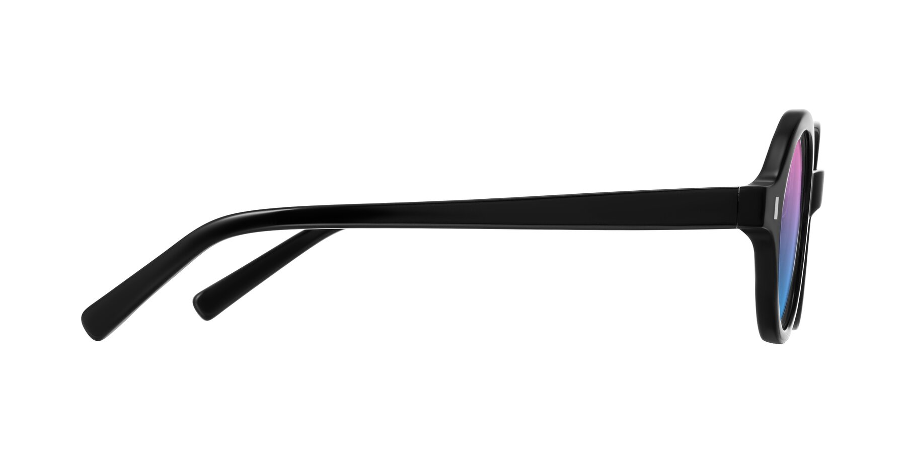 Side of Lozada in Black with Pink / Blue Gradient Lenses