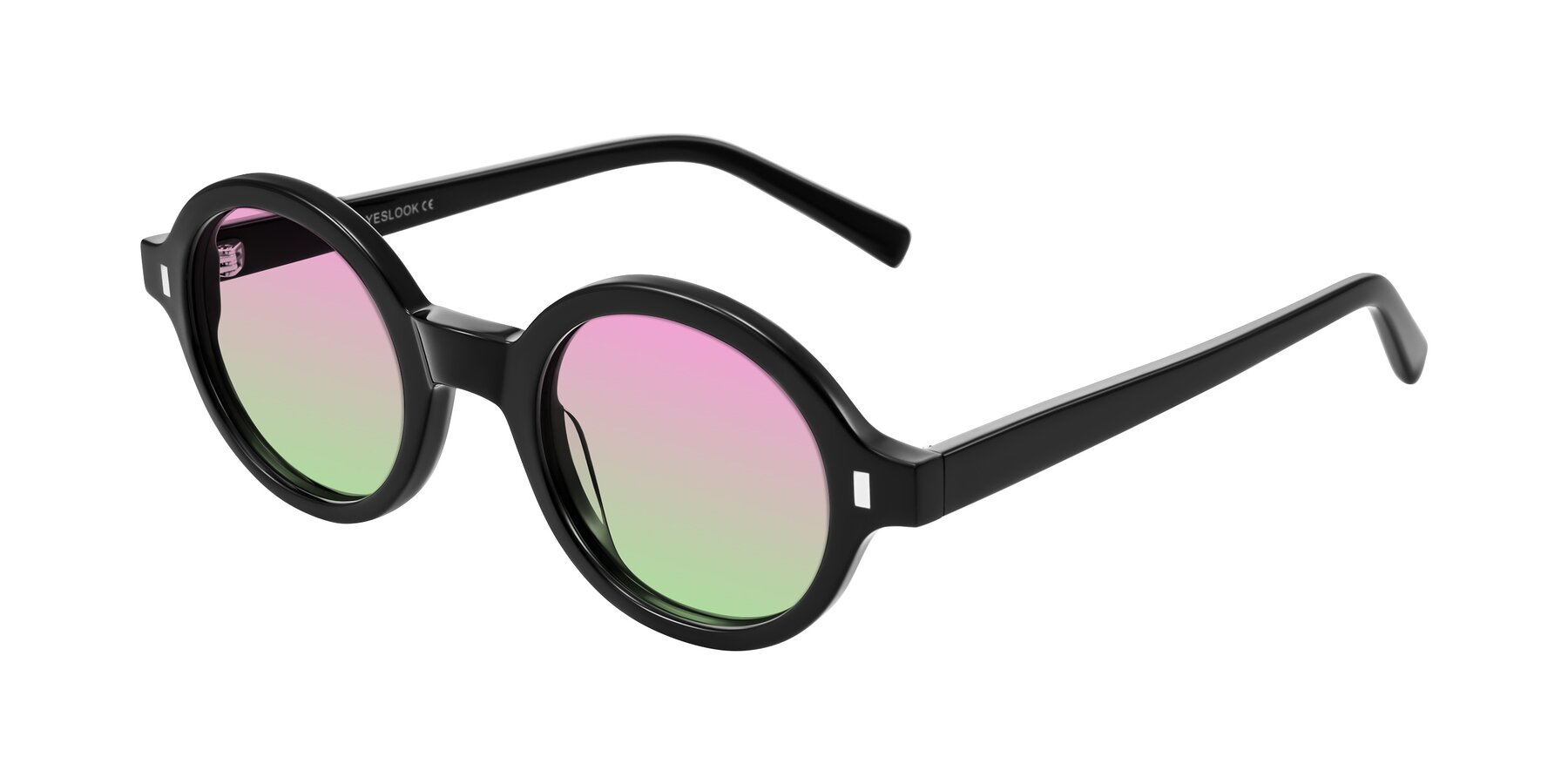 Angle of Lozada in Black with Pink / Green Gradient Lenses