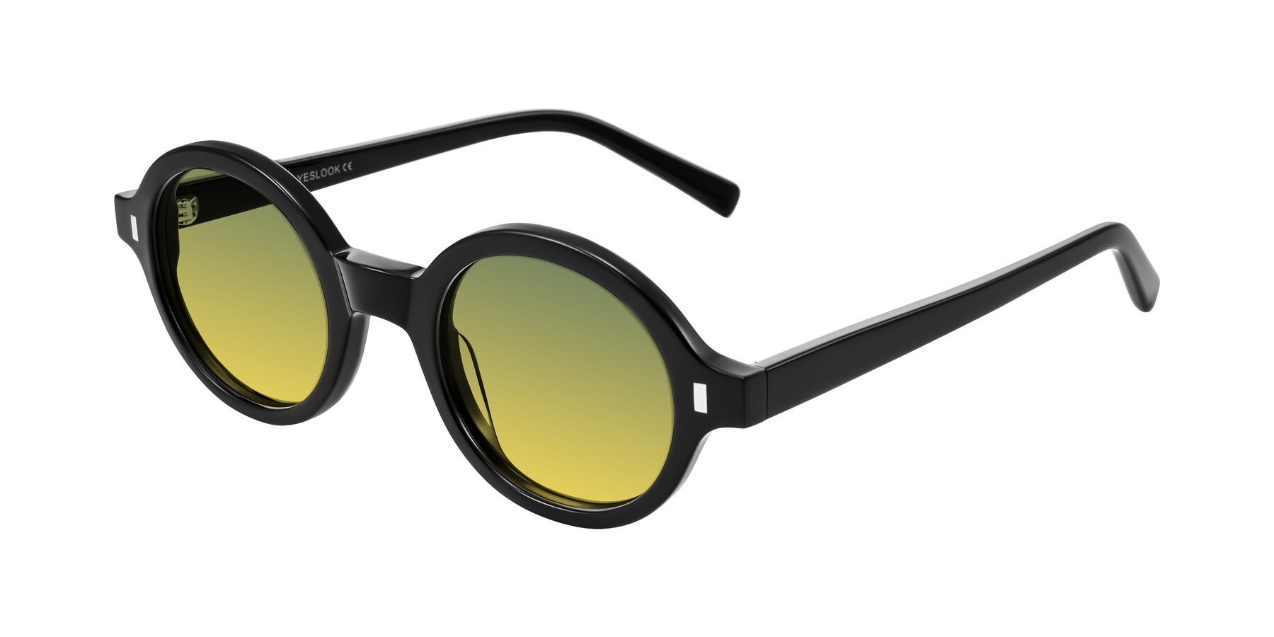 Angle of Lozada in Black with Green / Yellow Gradient Lenses