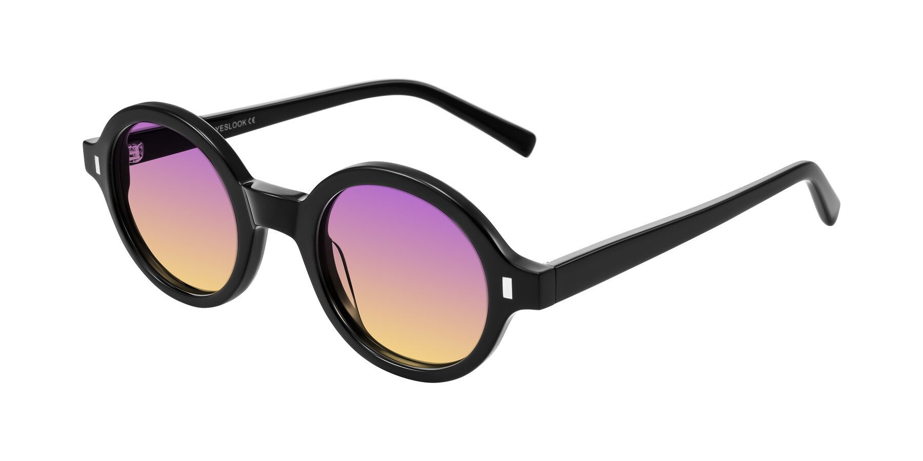 Angle of Lozada in Black with Purple / Yellow Gradient Lenses