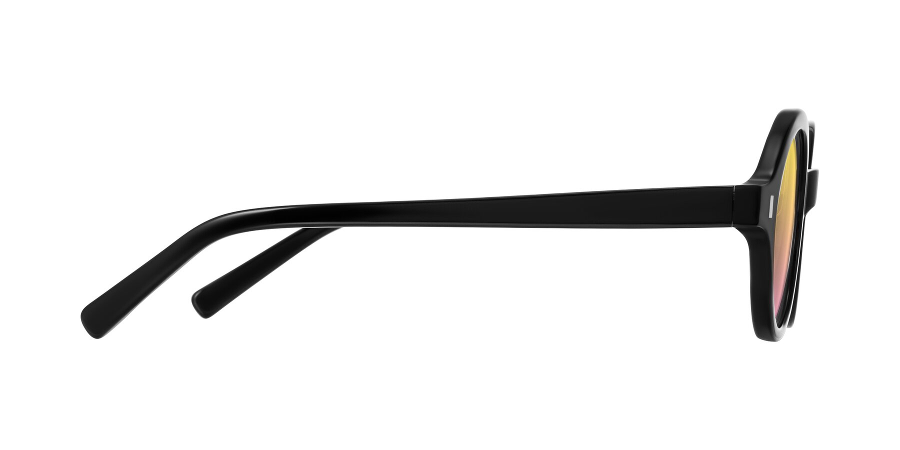 Side of Lozada in Black with Yellow / Pink Gradient Lenses