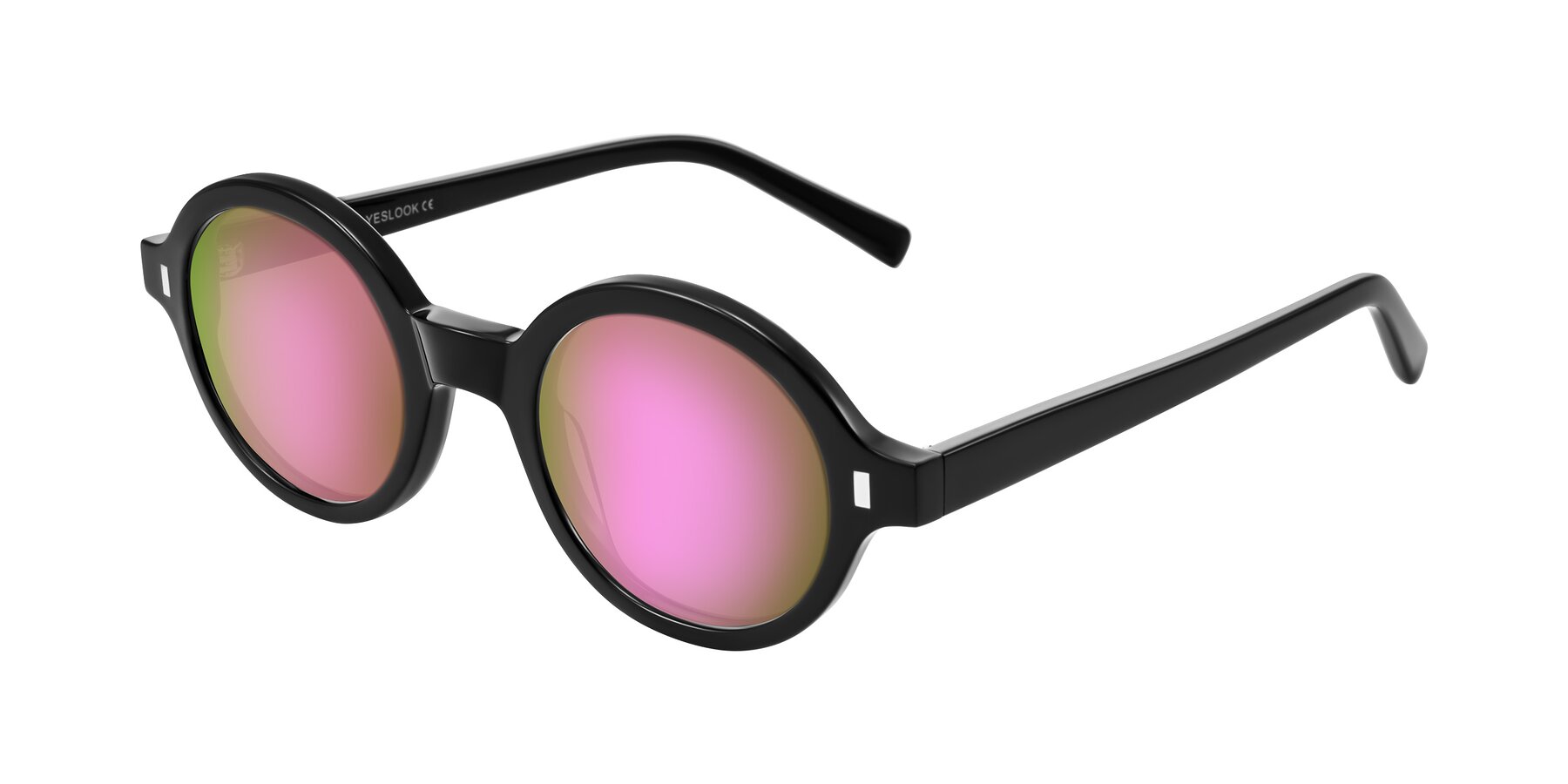 Angle of Lozada in Black with Pink Mirrored Lenses