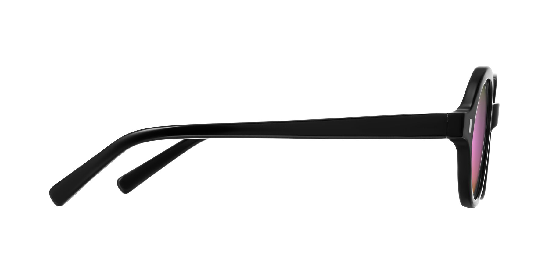 Side of Lozada in Black with Pink Mirrored Lenses