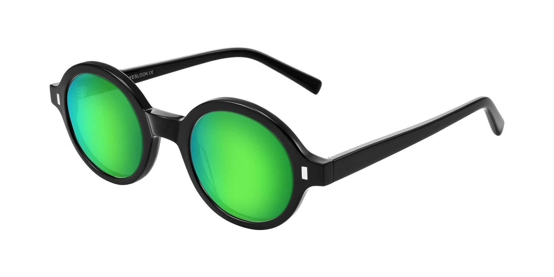 Angle of Lozada in Black with Green Mirrored Lenses