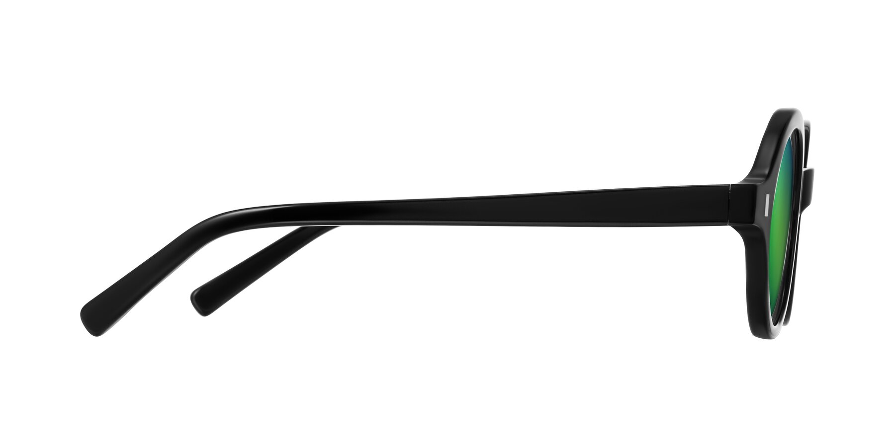 Side of Lozada in Black with Green Mirrored Lenses