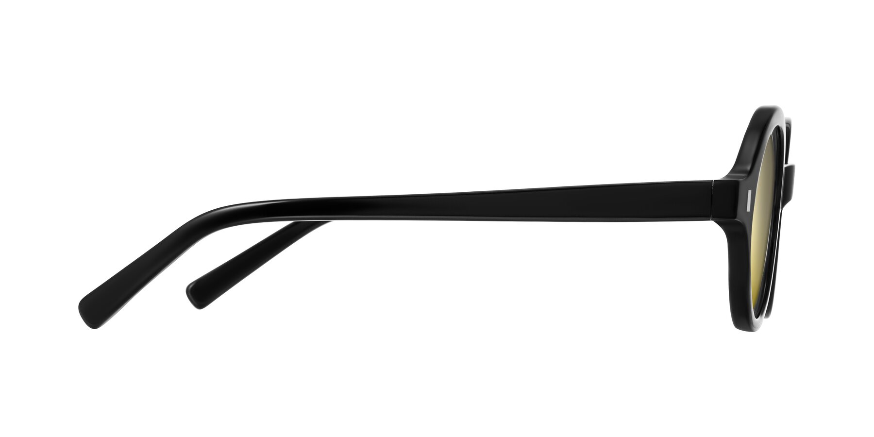 Side of Lozada in Black with Gold Mirrored Lenses