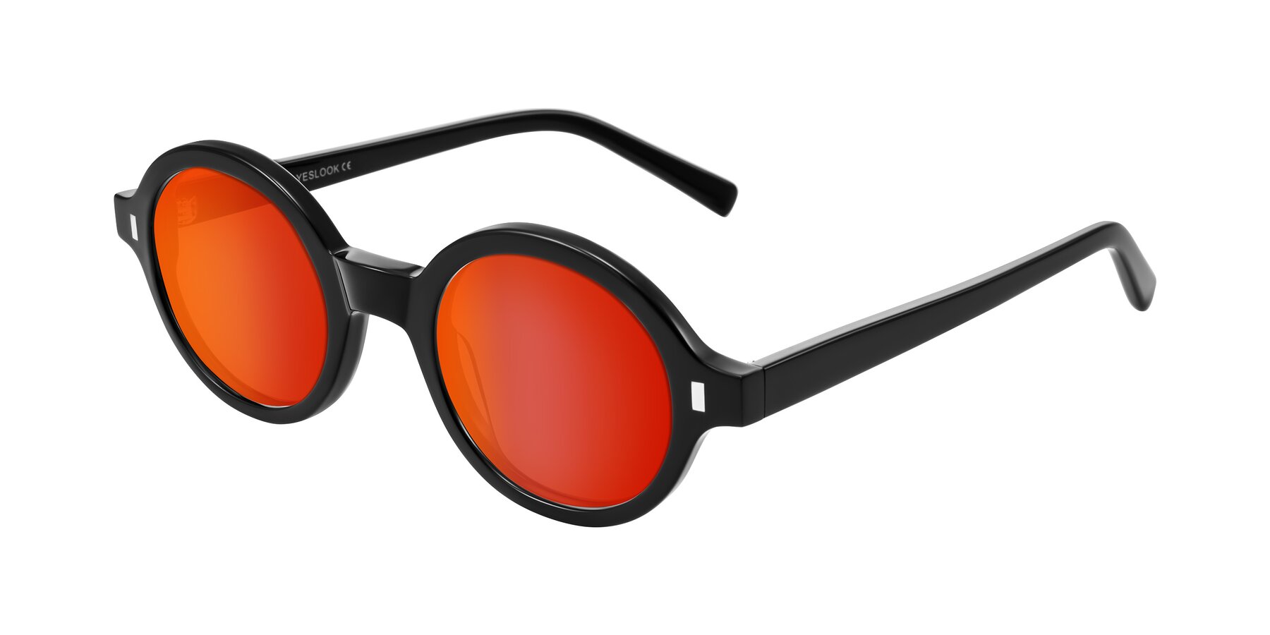 Angle of Lozada in Black with Red Gold Mirrored Lenses