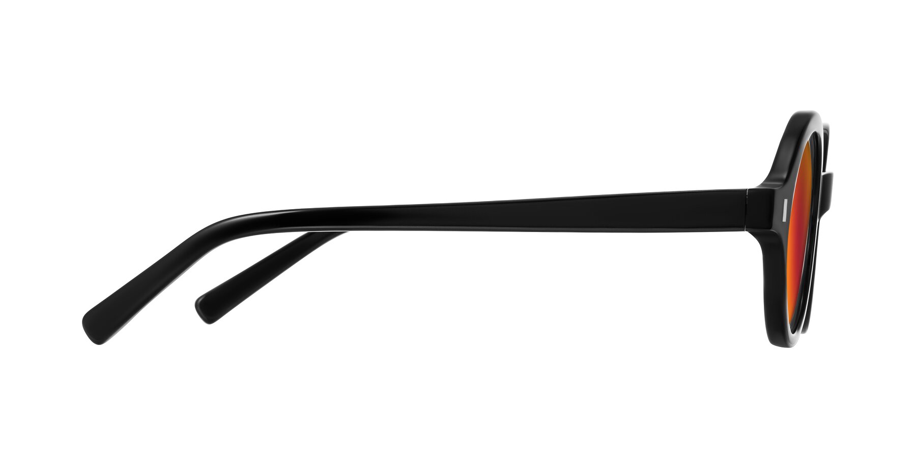 Side of Lozada in Black with Red Gold Mirrored Lenses