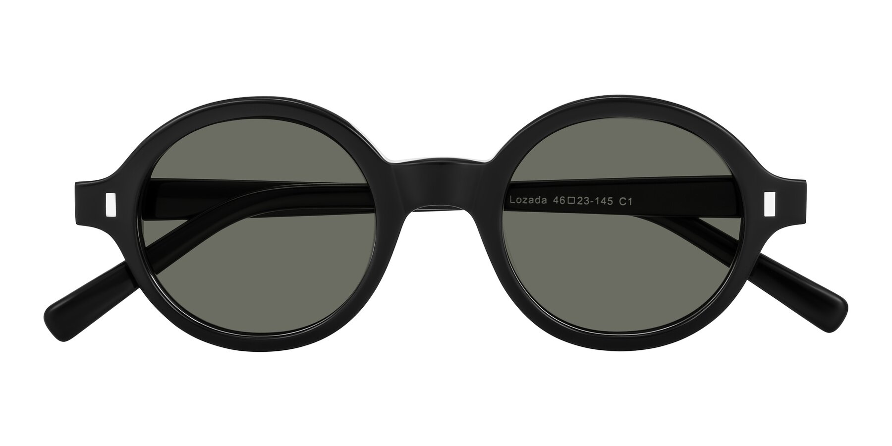 Folded Front of Lozada in Black with Gray Polarized Lenses