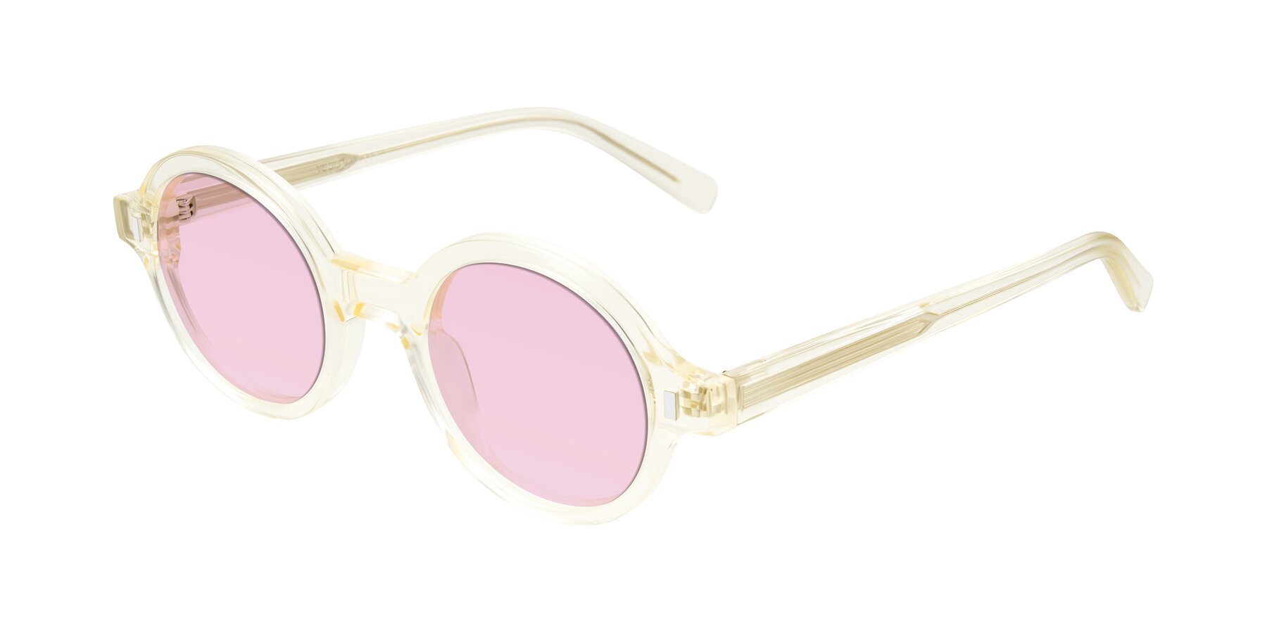 Angle of Lozada in Transparent Yellow with Light Pink Tinted Lenses