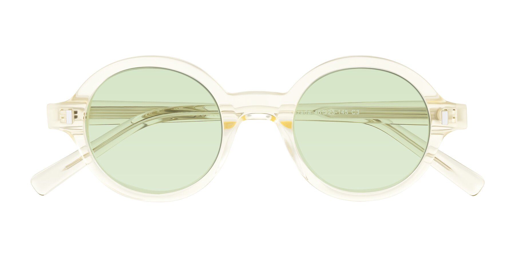Folded Front of Lozada in Transparent Yellow with Light Green Tinted Lenses