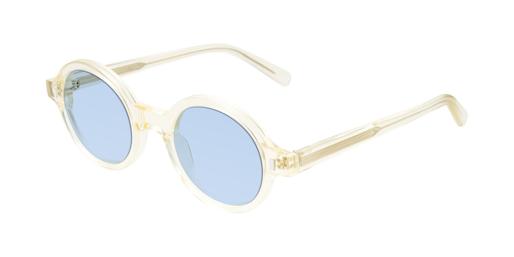 Angle of Lozada in Transparent Yellow with Light Blue Tinted Lenses