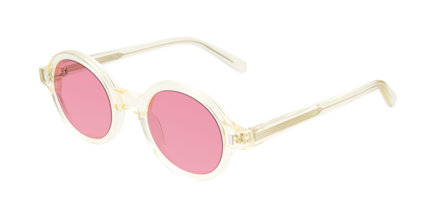 Angle of Lozada in Transparent Yellow with Pink Tinted Lenses