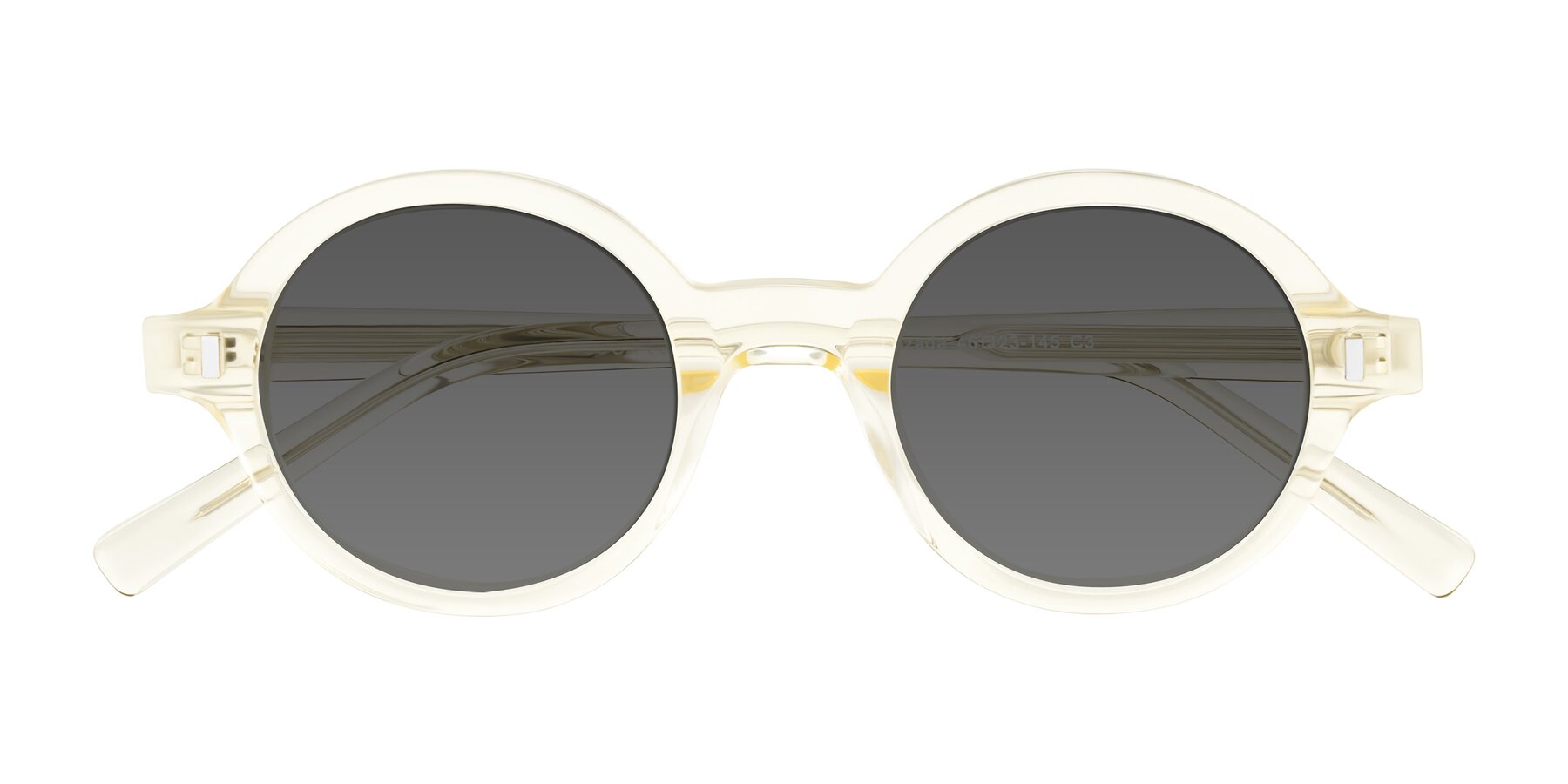 Folded Front of Lozada in Transparent Yellow with Medium Gray Tinted Lenses