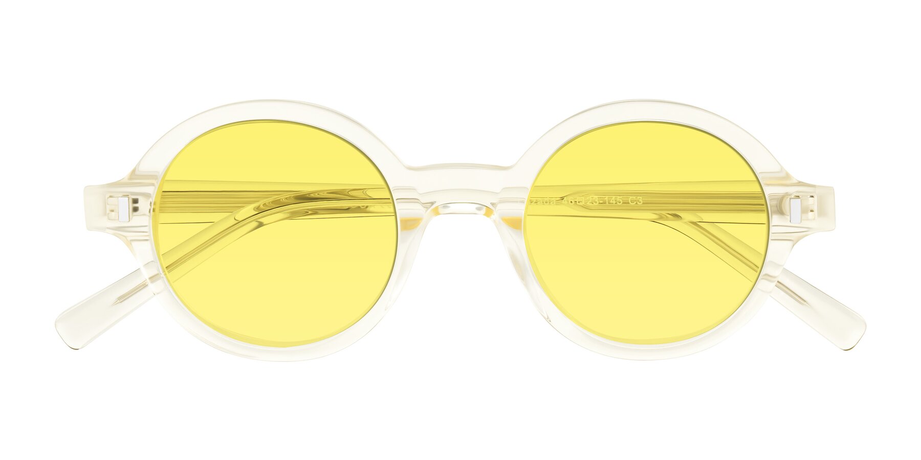Folded Front of Lozada in Transparent Yellow with Medium Yellow Tinted Lenses