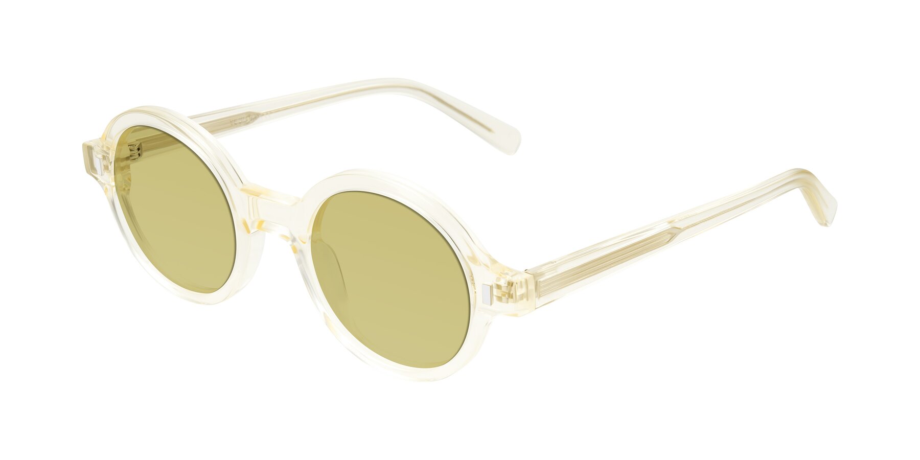 Angle of Lozada in Transparent Yellow with Medium Champagne Tinted Lenses