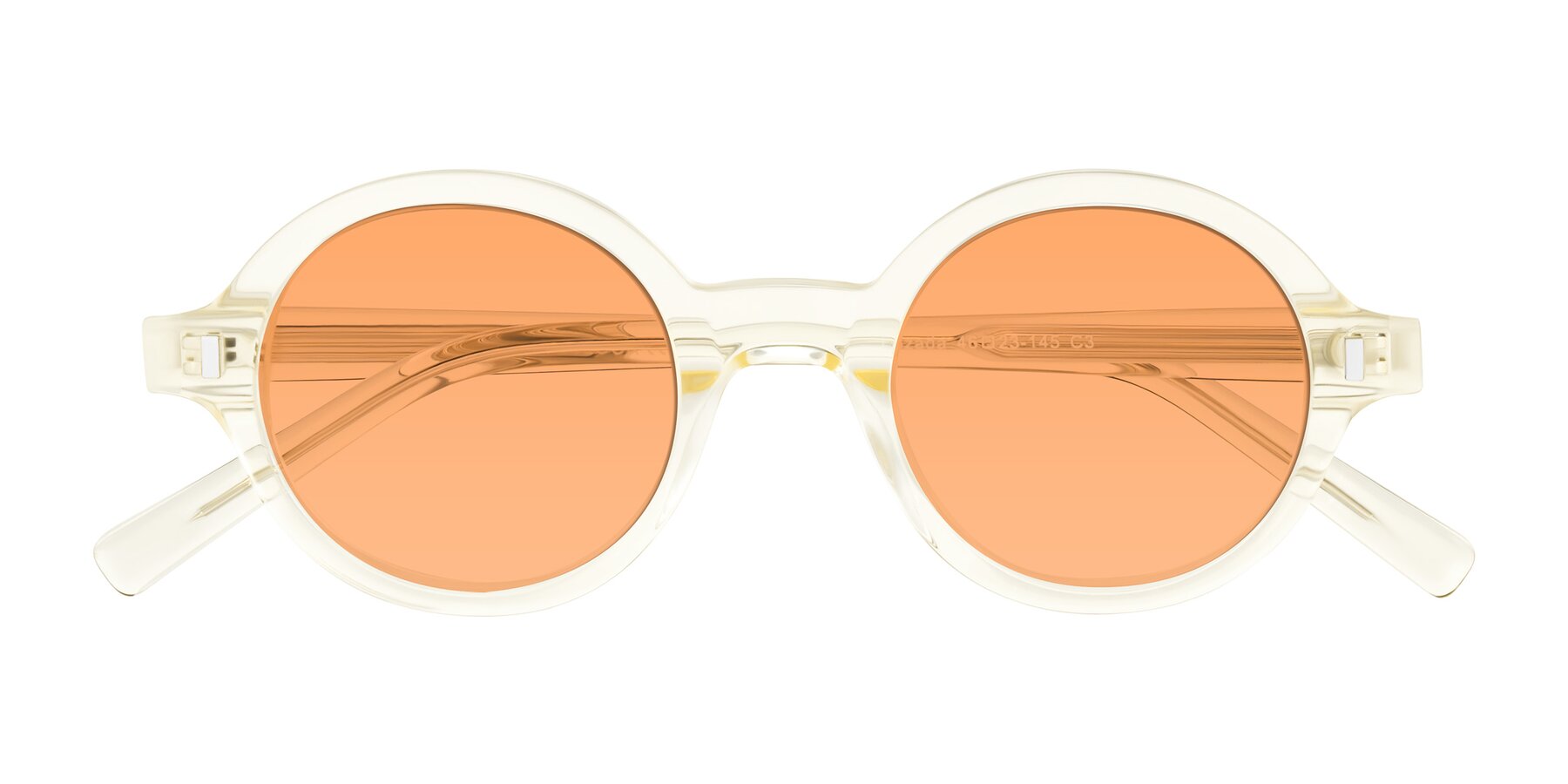 Folded Front of Lozada in Transparent Yellow with Medium Orange Tinted Lenses