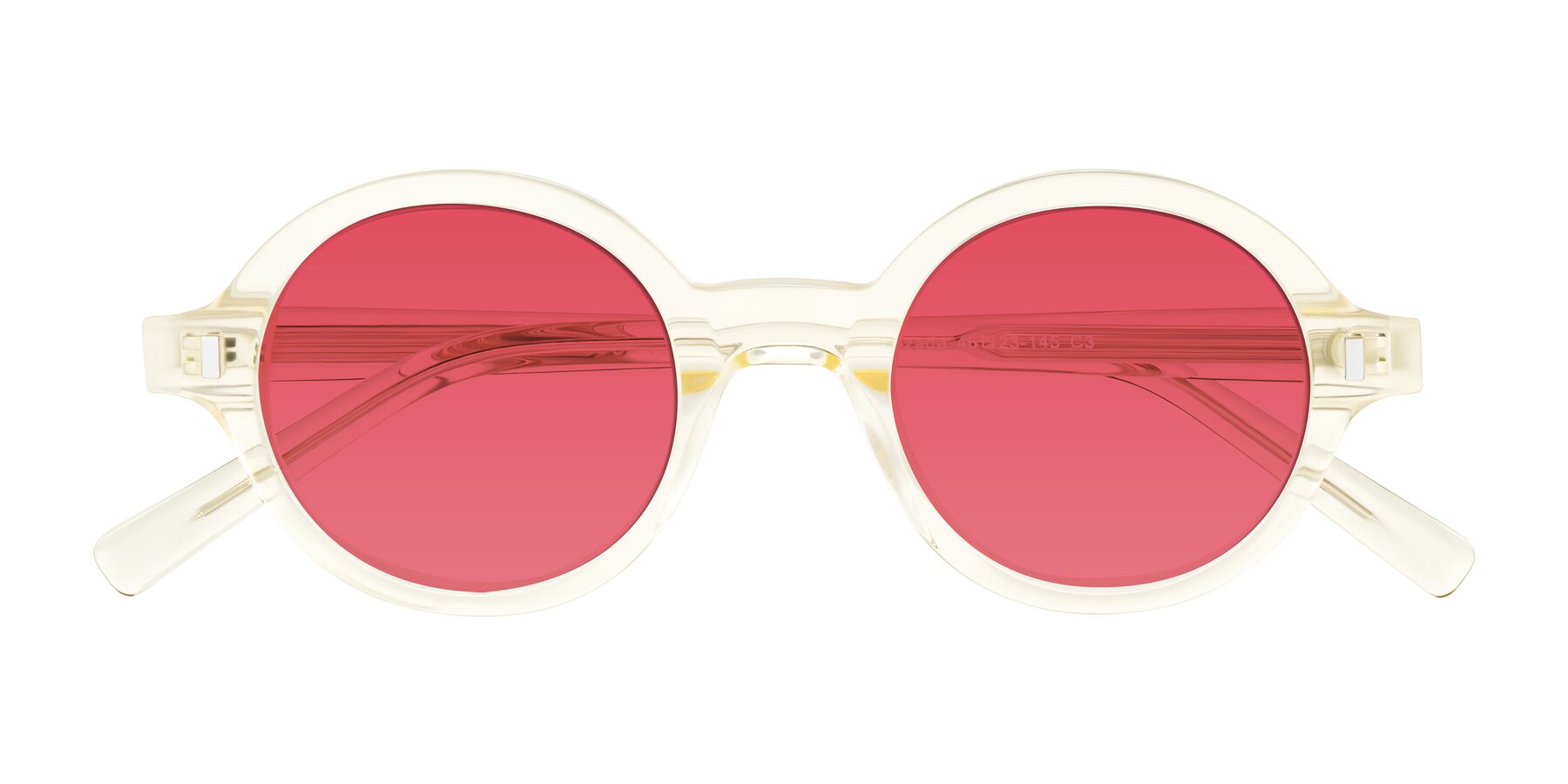 Folded Front of Lozada in Transparent Yellow with Red Tinted Lenses