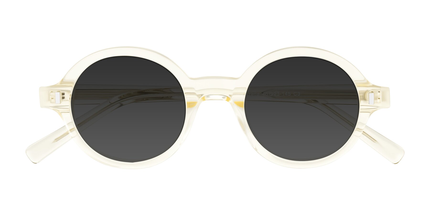 Folded Front of Lozada in Transparent Yellow with Gray Tinted Lenses