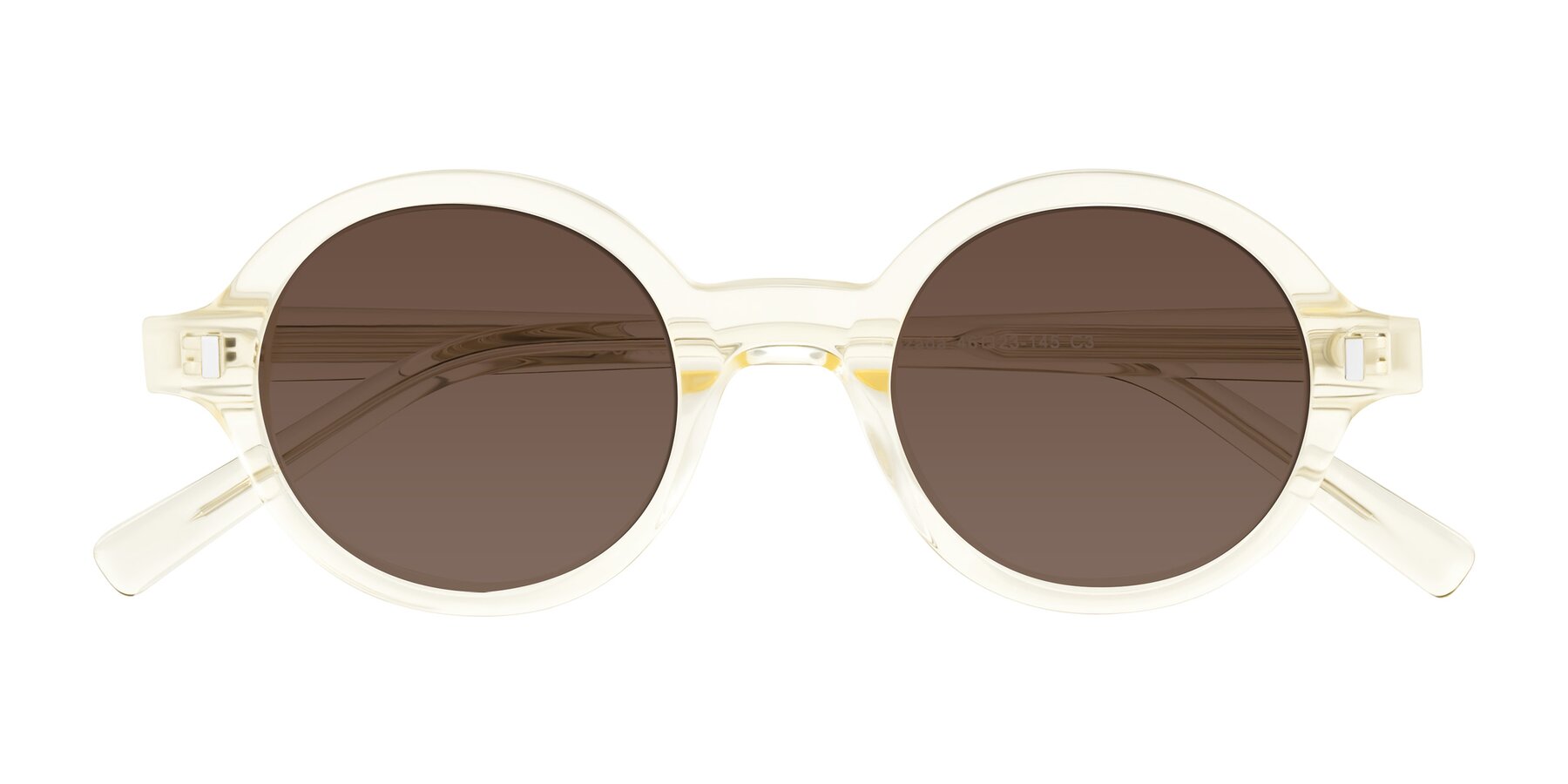 Folded Front of Lozada in Transparent Yellow with Brown Tinted Lenses