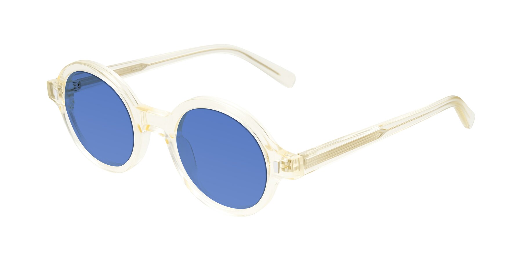 Angle of Lozada in Transparent Yellow with Blue Tinted Lenses