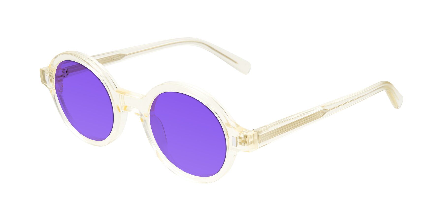 Angle of Lozada in Transparent Yellow with Purple Tinted Lenses
