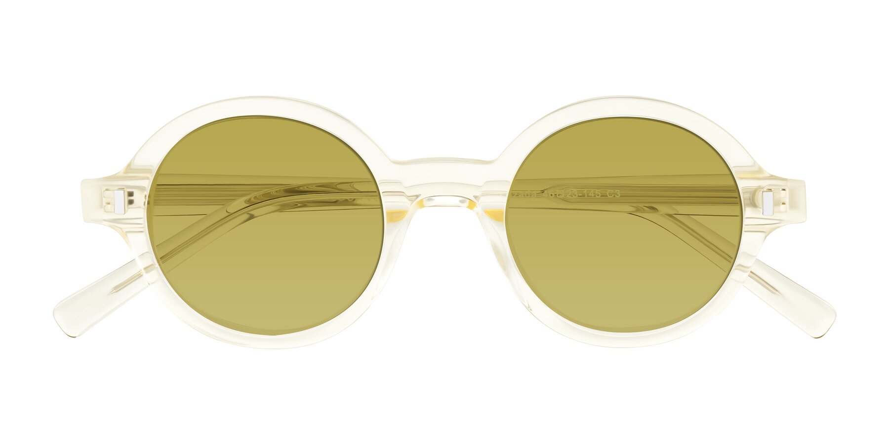 Folded Front of Lozada in Transparent Yellow with Champagne Tinted Lenses