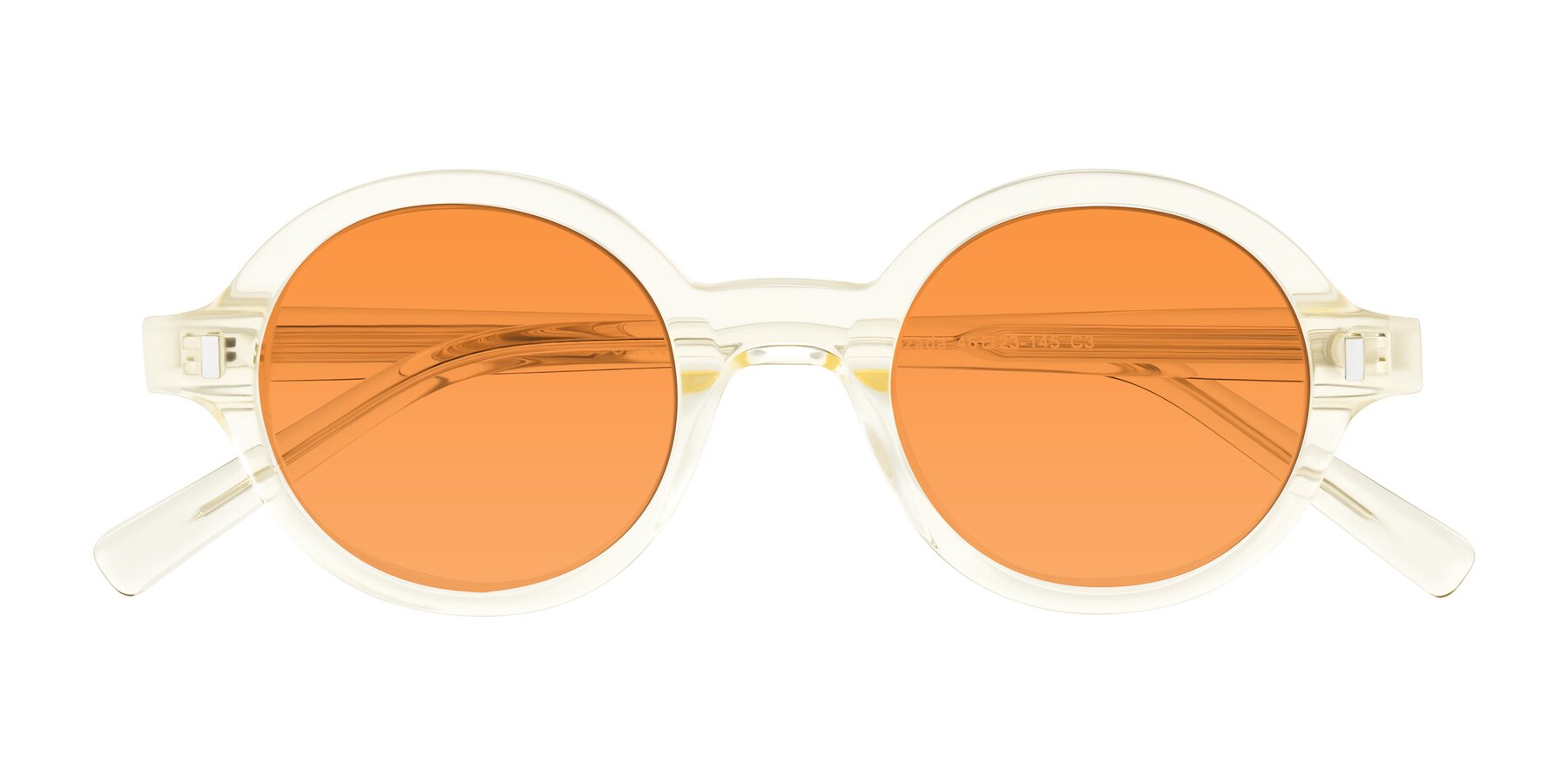 Folded Front of Lozada in Transparent Yellow with Orange Tinted Lenses